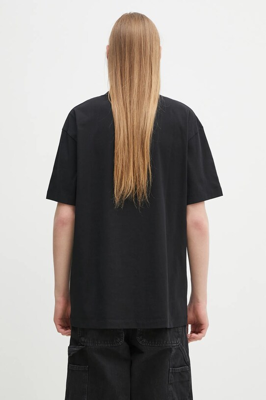 Oblečení Bavlněné tričko Marcelo Burlon Bunny Heart Basic T-Shirt Black Red CMAA056S25JER0051025 černá