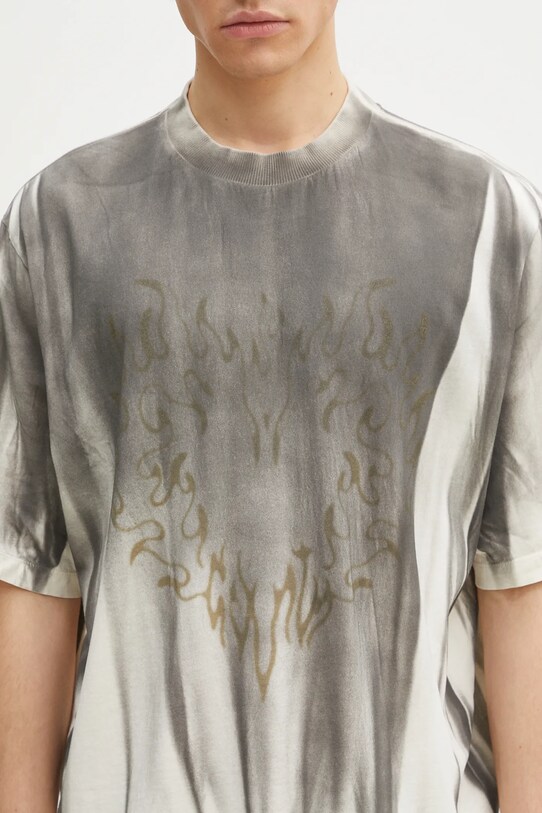 Marcelo Burlon tricou din bumbac Fire Heart Spray Boxy T-Shirt Ecru Mediu bej CMAA05AS25JER0096F06