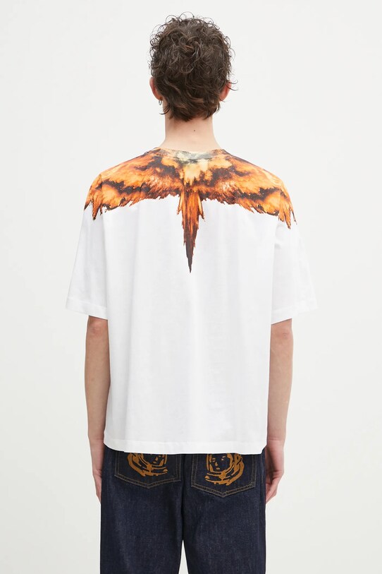Ρούχα Βαμβακερό μπλουζάκι Marcelo Burlon Colordust Wings Boxy T-Shirt White Orang CMAA05AS25JER0010120 λευκό