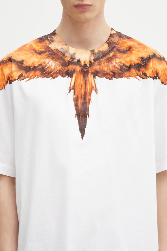 Marcelo Burlon tricou din bumbac Colordust Wings Boxy T-Shirt White Orang alb CMAA05AS25JER0010120