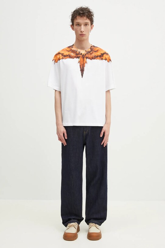 Βαμβακερό μπλουζάκι Marcelo Burlon Colordust Wings Boxy T-Shirt White Orang CMAA05AS25JER0010120 λευκό