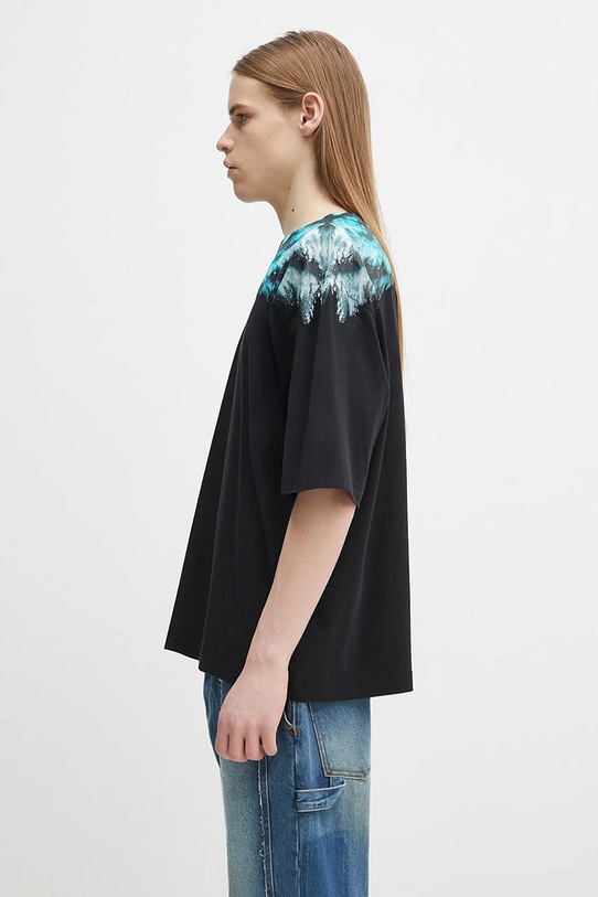 Pamučna majica Marcelo Burlon Colordust Wings Boxy T-Shirt Black Turqu CMAA05AS25JER0011043 crna SS25