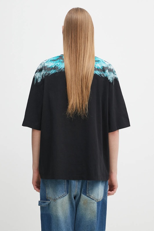 Odjeća Pamučna majica Marcelo Burlon Colordust Wings Boxy T-Shirt Black Turqu CMAA05AS25JER0011043 crna