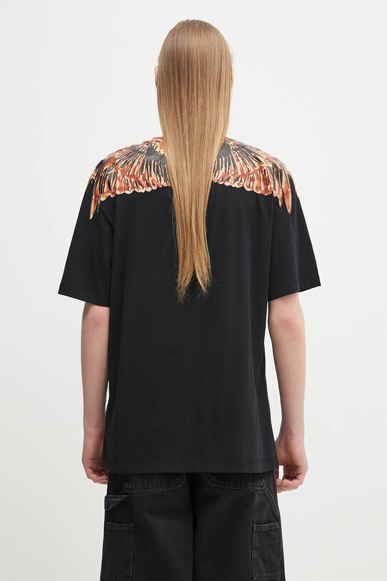 Oblečenie Bavlnené tričko Marcelo Burlon Icon Wings Basic T-Shirt Black Orange CMAA056S25JER0011020 čierna