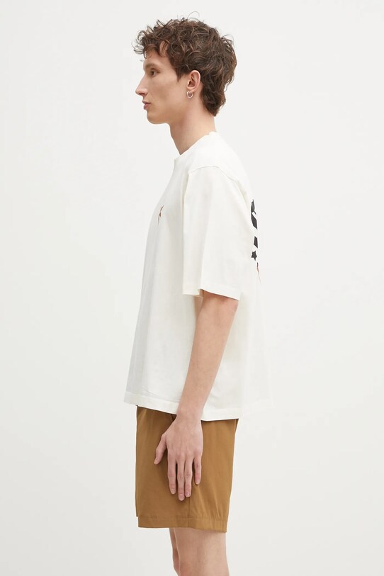 Βαμβακερό μπλουζάκι Marcelo Burlon County Goth Boxy T-Shirt Ecru Brown CMAA05AS25JER0036F60 μπεζ SS25