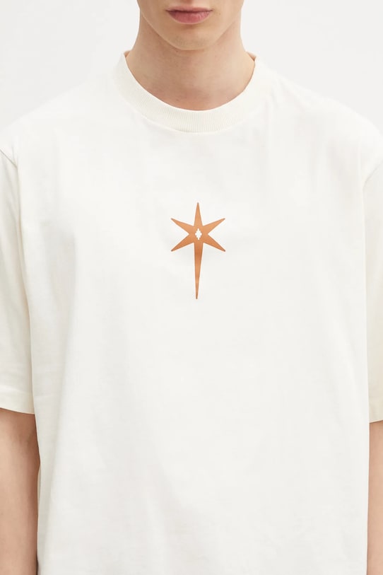 Βαμβακερό μπλουζάκι Marcelo Burlon County Goth Boxy T-Shirt Ecru Brown μπεζ CMAA05AS25JER0036F60