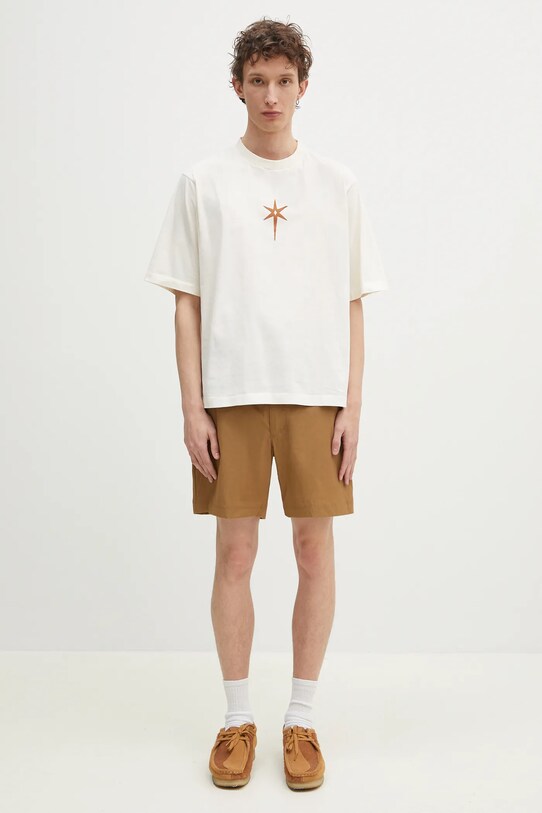 Βαμβακερό μπλουζάκι Marcelo Burlon County Goth Boxy T-Shirt Ecru Brown CMAA05AS25JER0036F60 μπεζ
