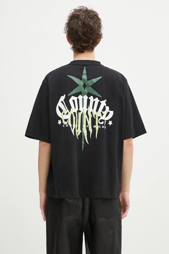 Marcelo Burlon cotton t-shirt County Goth Boxy T-Shirt Black Deep Gree cotton black CMAA05AS25JER0031052