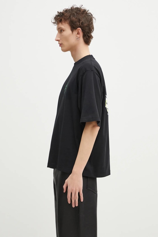 Marcelo Burlon tricou din bumbac County Goth Boxy T-Shirt Black Deep Gree CMAA05AS25JER0031052 negru SS25