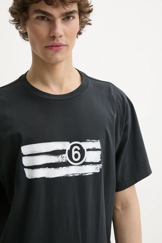 Βαμβακερό μπλουζάκι MM6 Maison Margiela μαύρο SH2GC0023.M20115.900