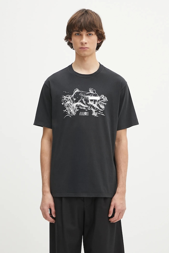 MM6 Maison Margiela t-shirt bawełniany nadruk czarny SH2GC0024.M20108.899