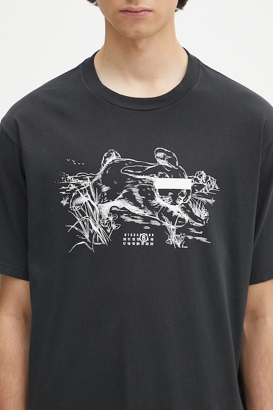 MM6 Maison Margiela t-shirt bawełniany czarny SH2GC0024.M20108.899