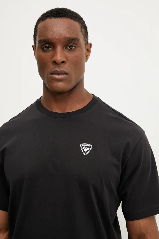 Rossignol t-shirt bawełniany Traye czarny RLNMY20