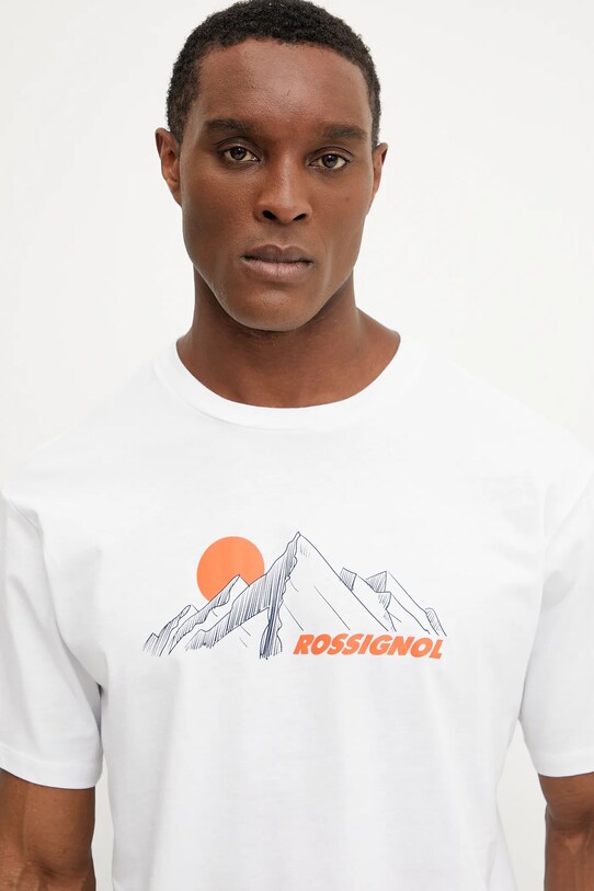 Îmbrăcăminte Rossignol tricou din bumbac Waterfall RLNMY24 alb