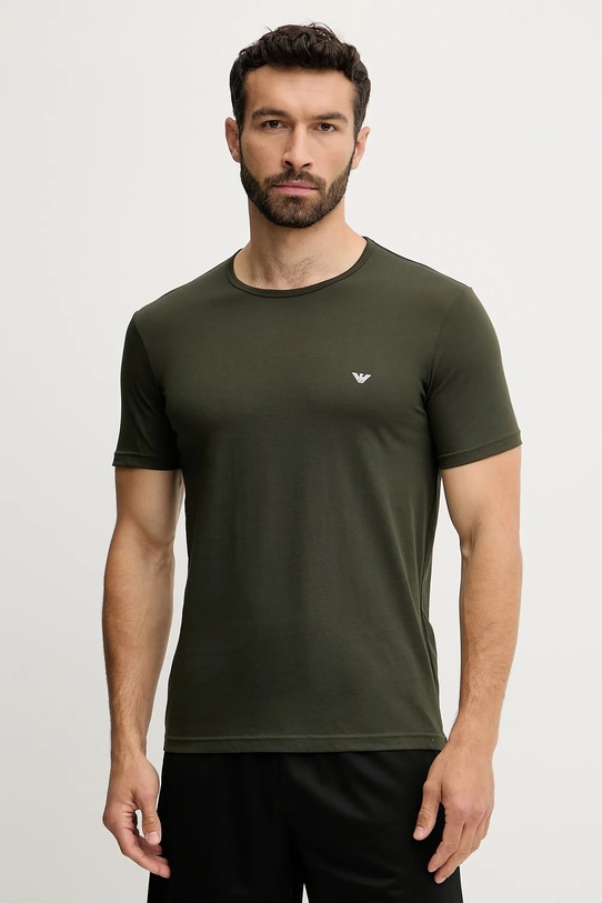 Bavlnené elegantné tričko Emporio Armani Underwear 2-pak EM000391.AF10800 čierna SS25