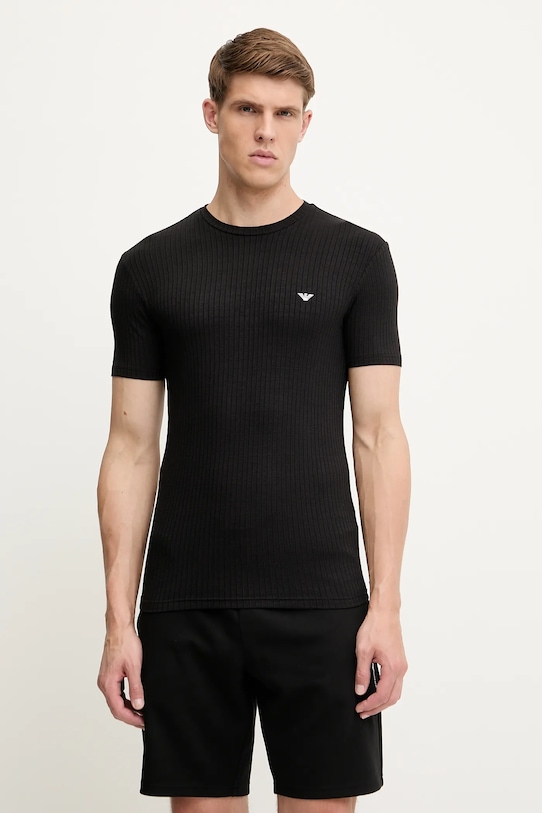 Μπλουζάκι Emporio Armani Underwear με ελαστάν μαύρο EM000379.AF12034