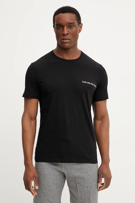 Emporio Armani Underwear t-shirt lounge 2-pack z elastanem czarny EM000391.AF10779