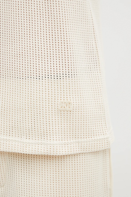 Wales Bonner t-shirt bawełniany Groove Tank beżowy MS25JE10.CO04.100