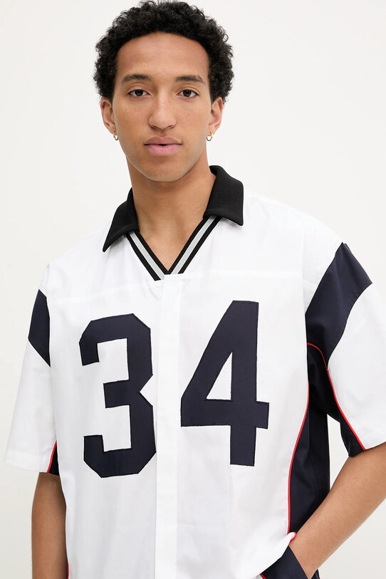AMBUSH cămașă din bumbac Sports Designed Shirt alb 12115310
