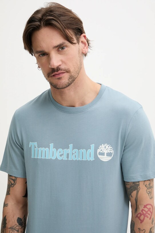 Îmbrăcăminte Timberland tricou din bumbac TB0A5UPQ7581 albastru