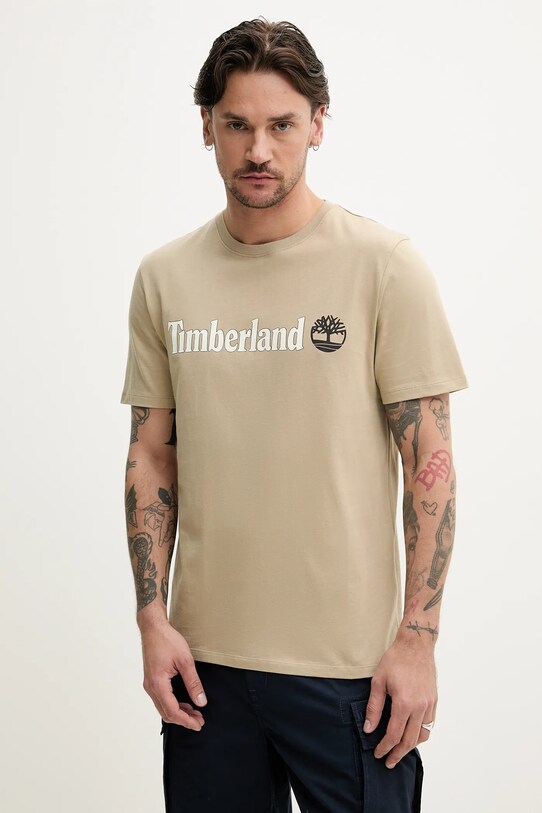 Timberland pamut póló pamut bézs TB0A5UPQDH41