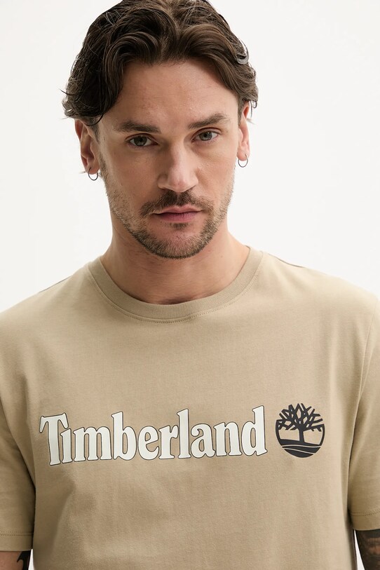 Timberland pamut póló bézs TB0A5UPQDH41