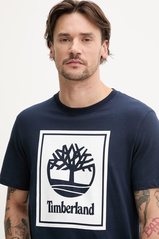 Timberland tricou din bumbac bleumarin TB0A5WQQ4331