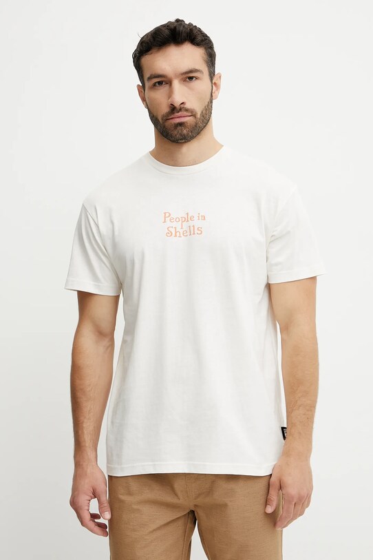 Ρούχα Βαμβακερό μπλουζάκι Picture Jean Julien 1 MTS1247 μπεζ