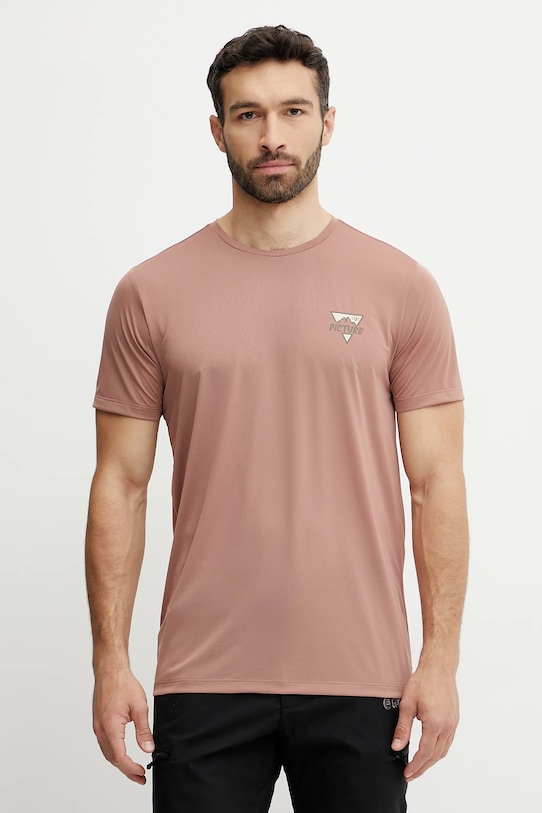 Picture t-shirt sportowy Travis regular brązowy MTS1257