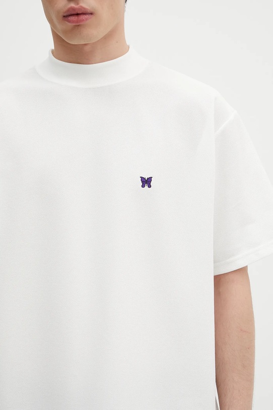 Needles t-shirt S/S Mock Neck white QV353