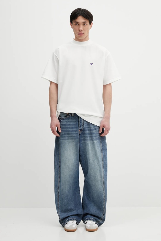 Needles t-shirt S/S Mock Neck QV353 white