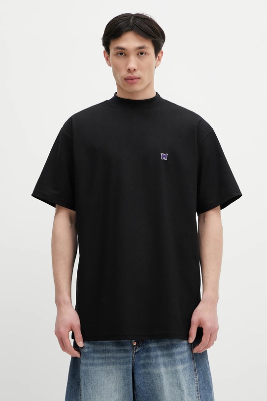Needles t-shirt S/S Mock Neck regular black QV353