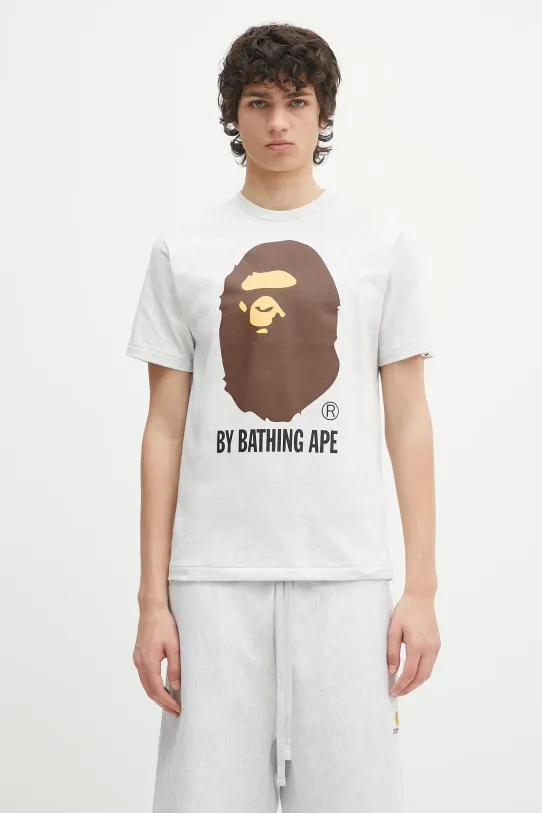 Хлопковая футболка A Bathing Ape By Bathing Ape печать серый 1L30110002