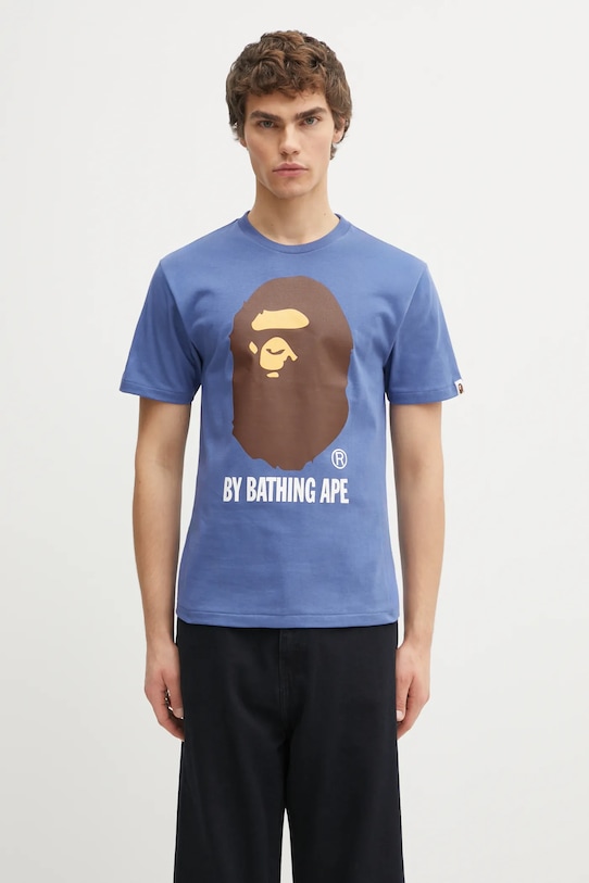 A Bathing Ape t-shirt in cotone By Bathing Ape rilassato blu navy 1L30110002