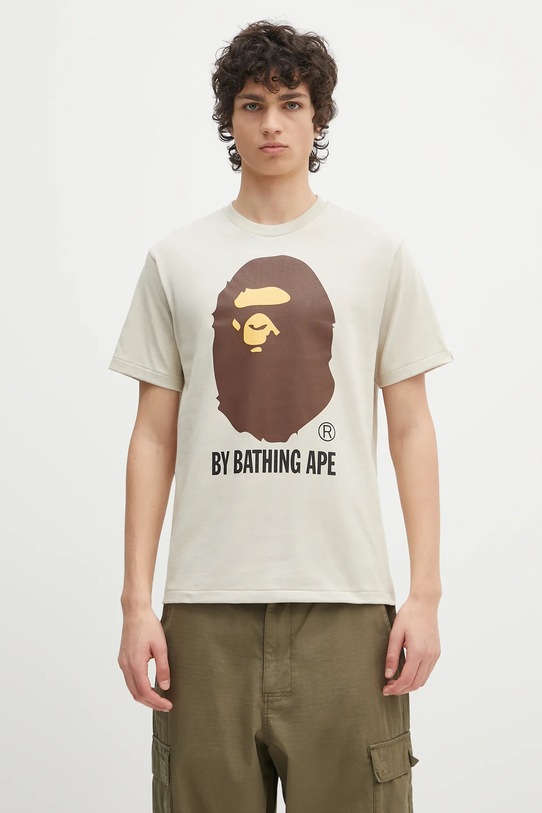 A Bathing Ape tricou din bumbac By Bathing Ape print bej 1L30110002