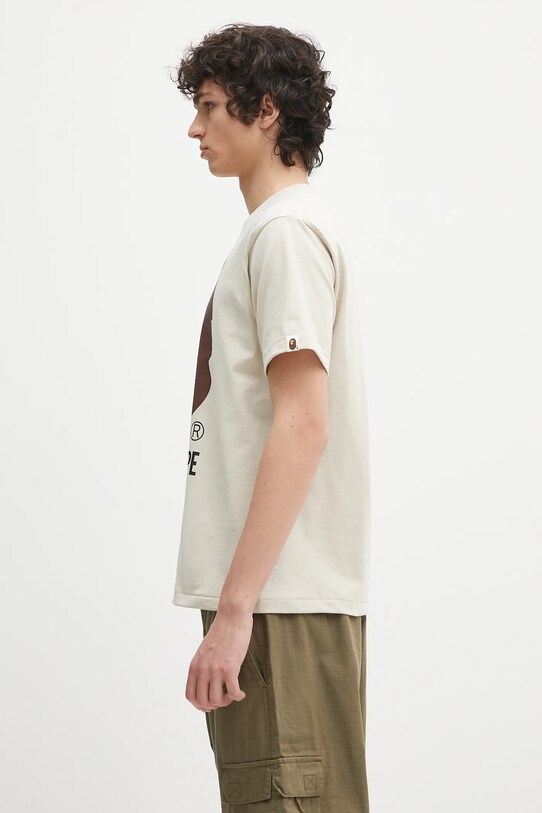 A Bathing Ape tricou din bumbac By Bathing Ape 1L30110002 bej SS25