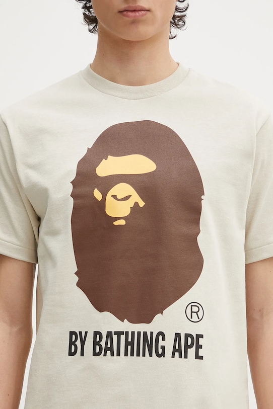 A Bathing Ape tricou din bumbac By Bathing Ape bej 1L30110002