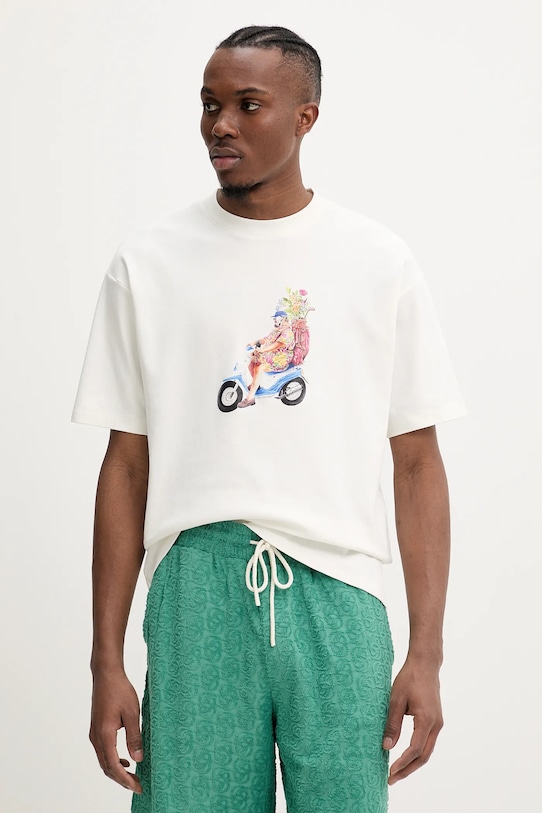 Бавовняна футболка Drôle de Monsieur Le T-Shirt Golfeur бавовна бежевий G.TS236.CO002.OW