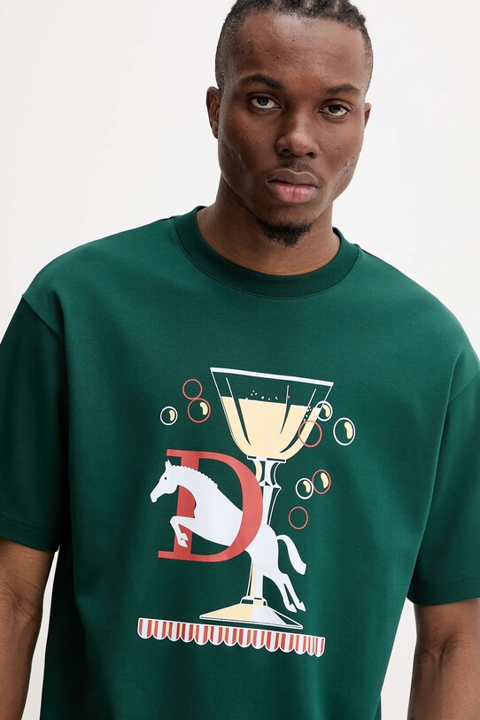 Bavlnené tričko Drôle de Monsieur Le T-Shirt Polo zelená G.TS241.CO199.DGN