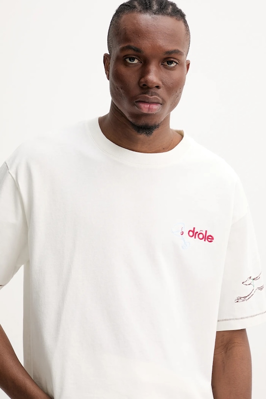 Drôle de Monsieur pamut póló Le T-Shirt Club House bézs G.TS240.CO134.OW