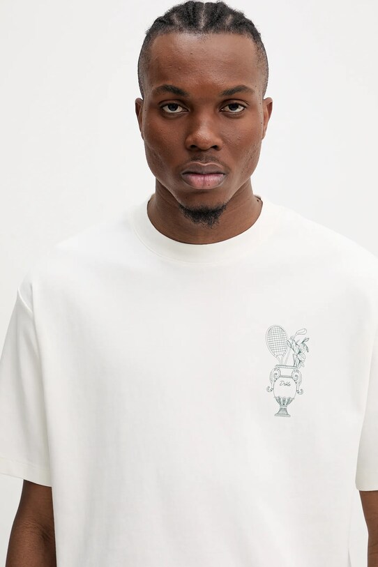 Drôle de Monsieur tricou din bumbac Le T-Shirt Medicis Sport bej G.TS232.CO002.OW