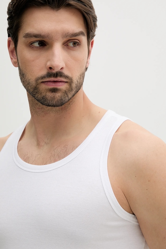 United Colors of Benetton top din bumbac alb 3JKF2H002