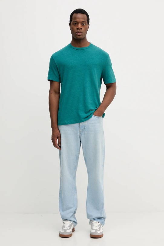 United Colors of Benetton vászon póló 3UTFU10B1 türkiz SS25