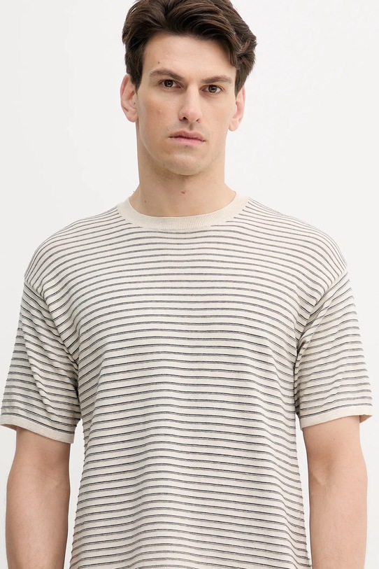 United Colors of Benetton t-shirt bawełniany beżowy 1195K109V