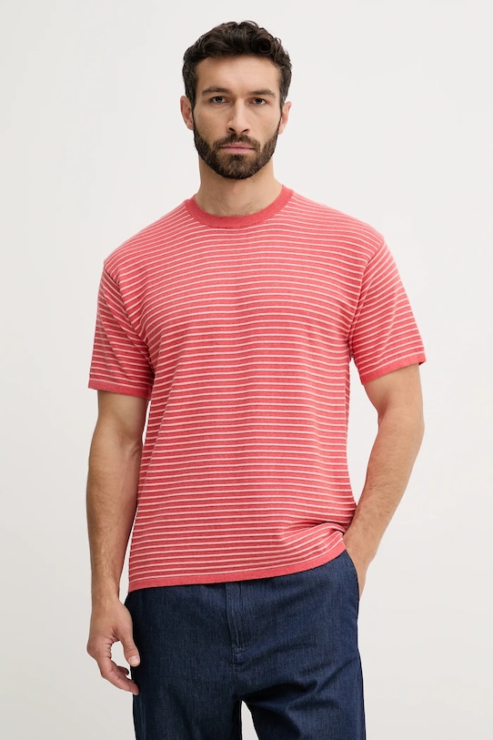 United Colors of Benetton t-shirt bawełniany wzorzyste różowy 1195K109V