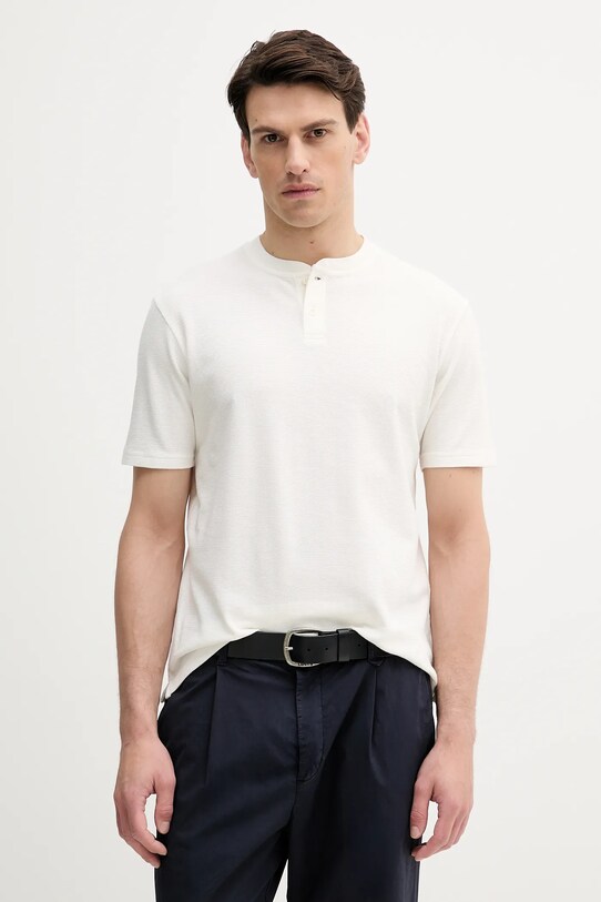 Bavlnené tričko United Colors of Benetton jednofarebný béžová 3RL3U10AS