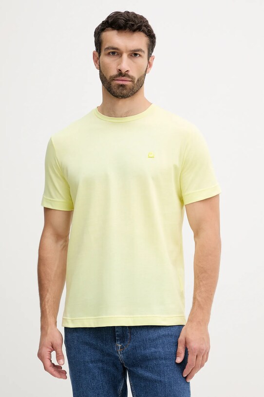 United Colors of Benetton t-shirt bawełniany bawełna żółty 3M4WU1088