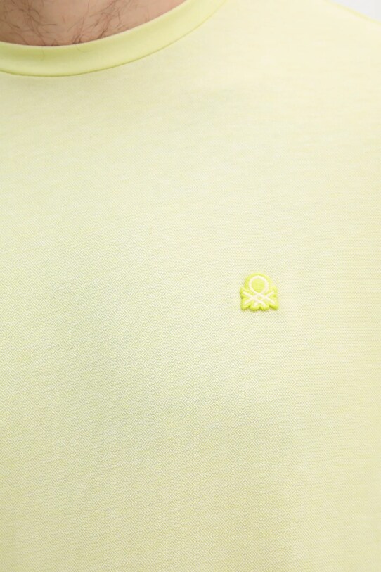 United Colors of Benetton t-shirt bawełniany 3M4WU1088 żółty