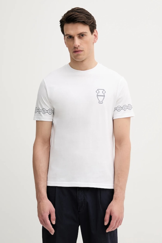 United Colors of Benetton tricou din bumbac print alb 3BL0U10AF