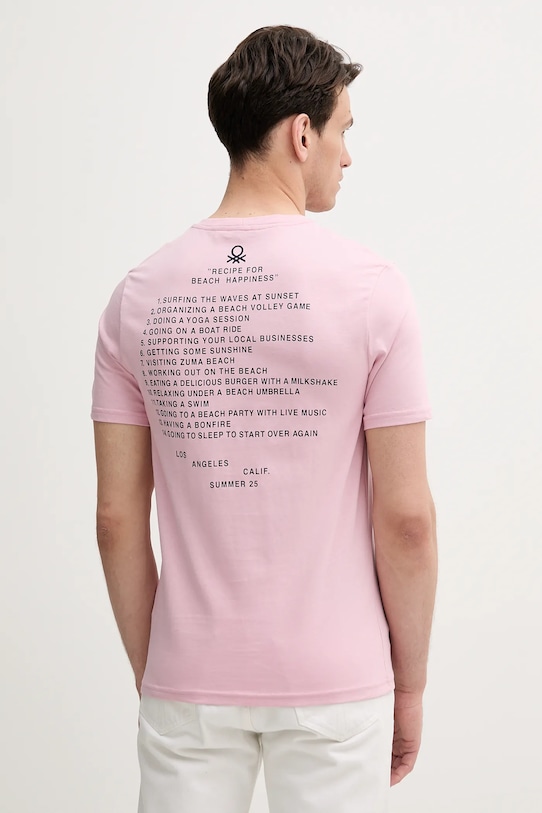 Bavlnené tričko United Colors of Benetton 3BL0U10AF ružová SS25